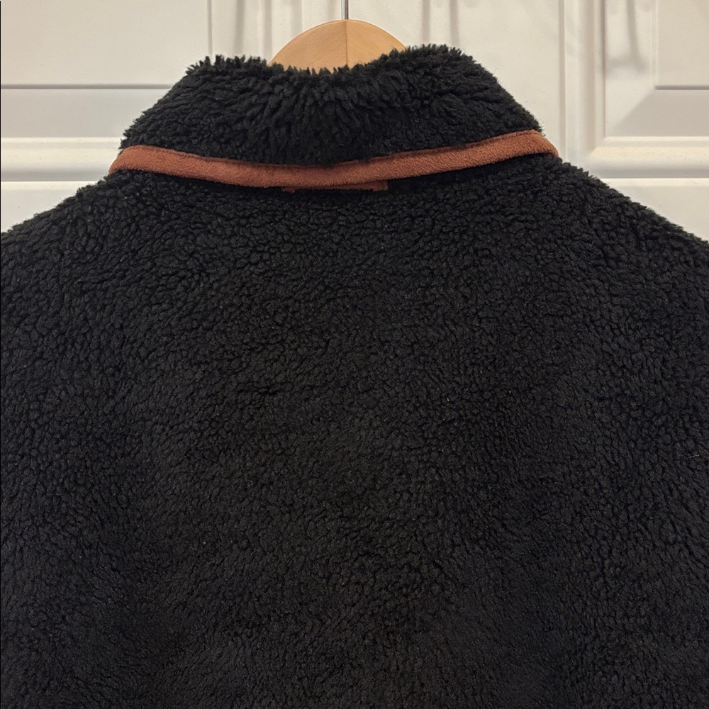 Orvis Toggle-Button Black Sherpa Fleece Jacket Size M - Picture 8 of 15